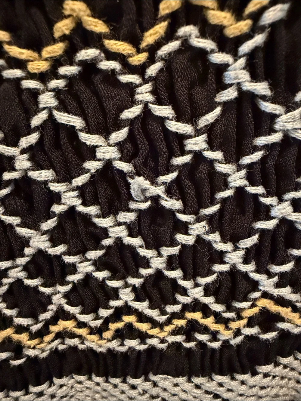 Free People Smocked Dress with Textured Stitching - a few imperfections, see pic